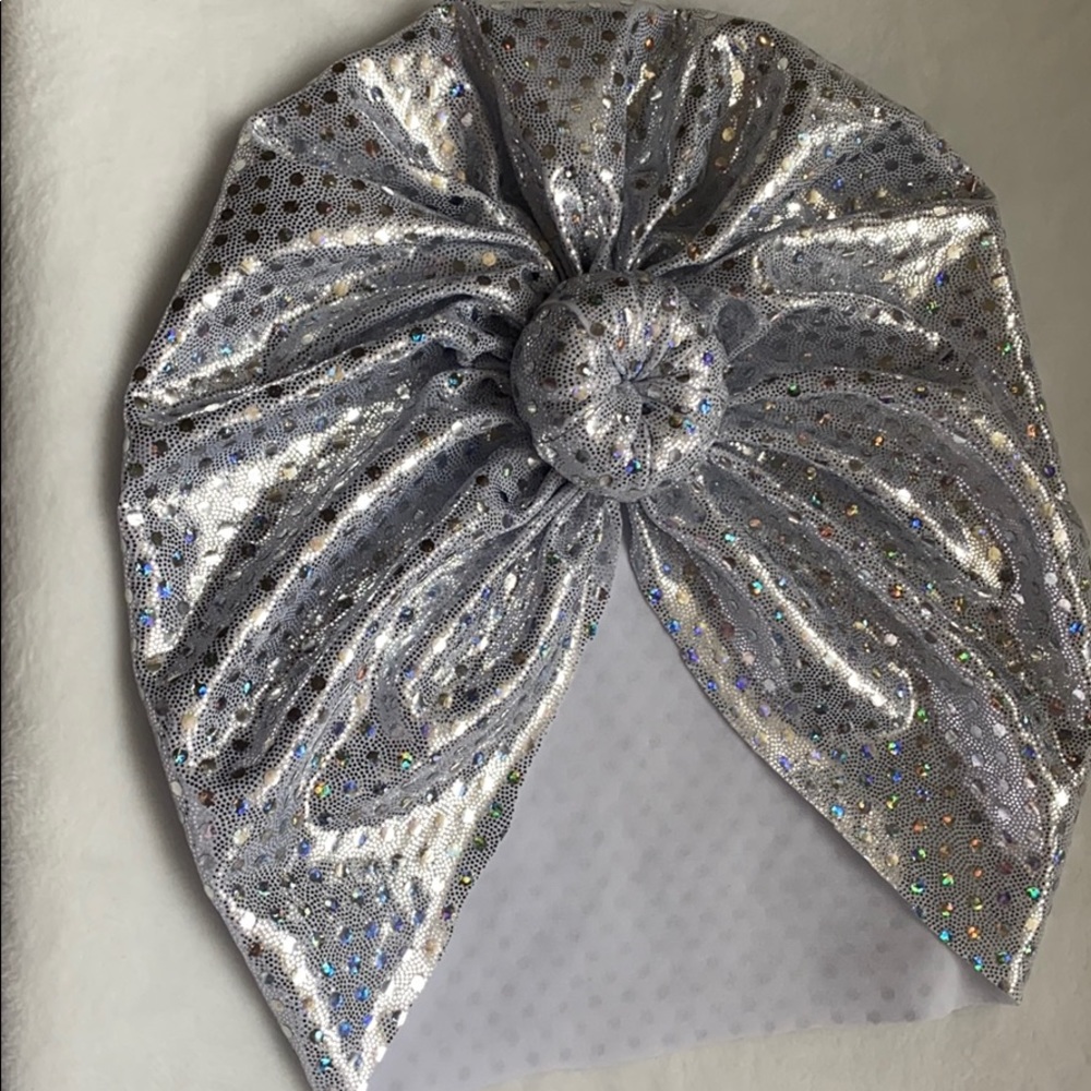 Iridescent baby turban hat